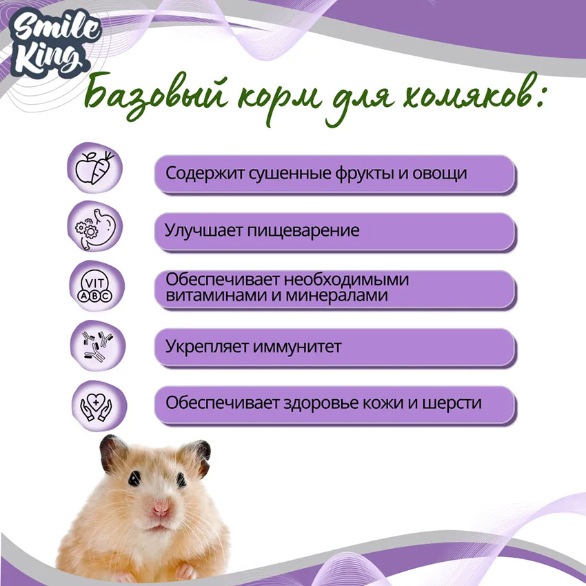 Корм для хомяков Basic Smile King 10 кг сухой (Беларусь)