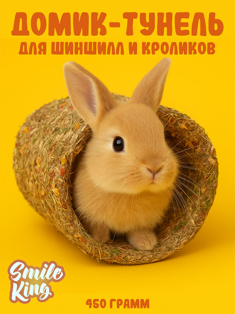 Лакомство для грызунов - Домик-туннель для шиншилл и кроликов Smile King 450г (Беларусь)
