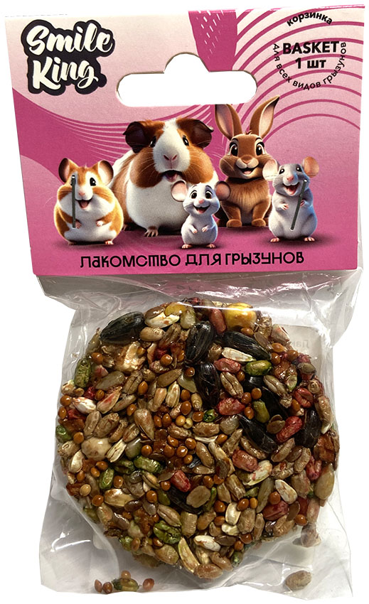 Лакомство для грызунов - Зерновая корзинка Smile King 40 г (Беларусь)
